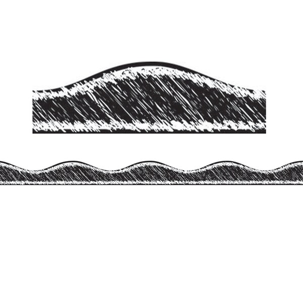 Ashley Productions Magnetic Border, Black Scribble Chalk, 12 Pieces Per Pack, PK6 10212 - main